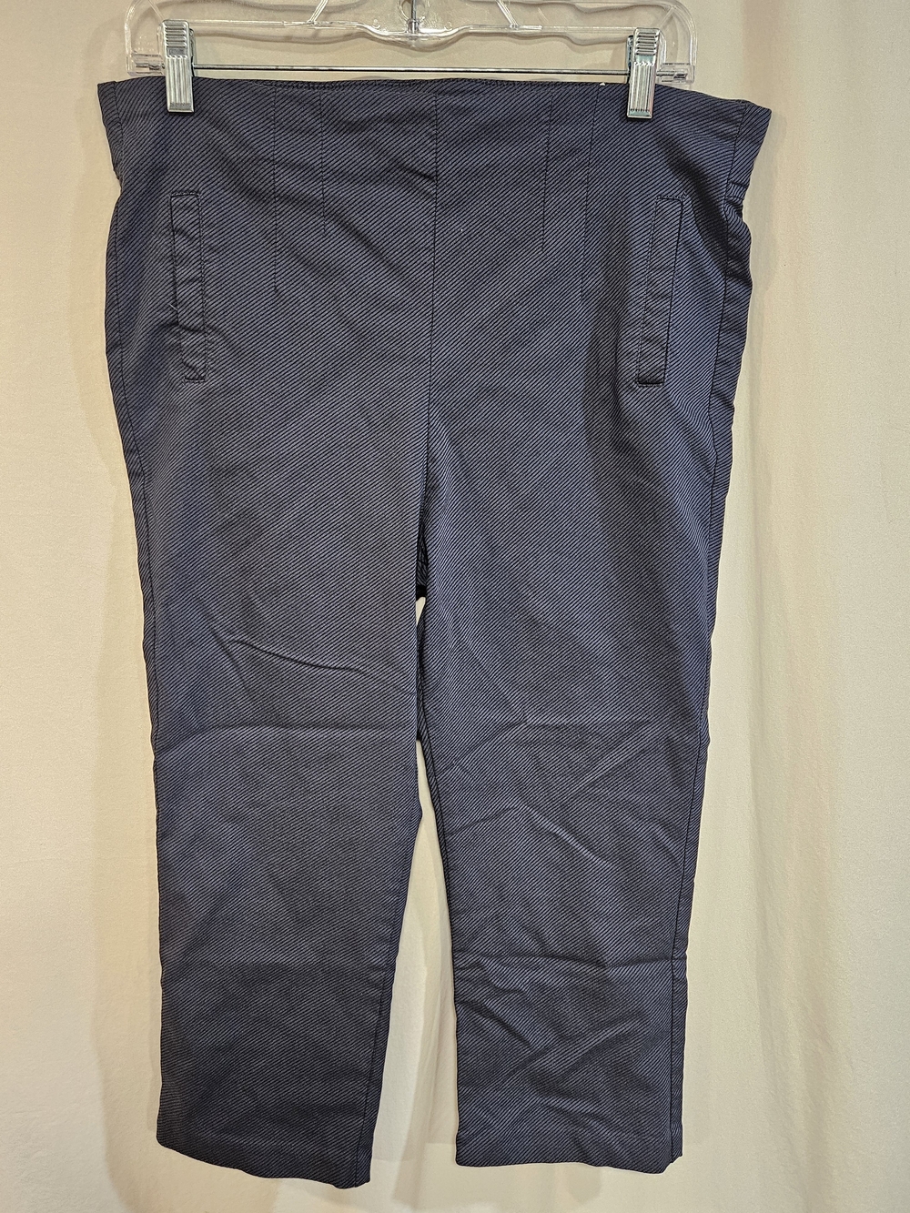 Maurices Navy Textured Pull-On Ankle Pants